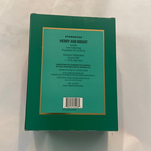 STARBUCKS Limited Edition Travel Tumble Mug Coffee water 16oz Holiday NEW - Picture 5 of 12